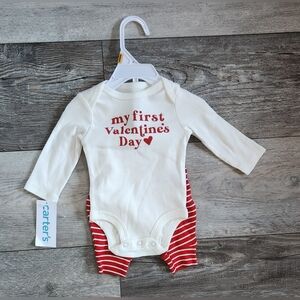 Carter's Baby Girl "My First Valentines Day" Matching Set- Newborn